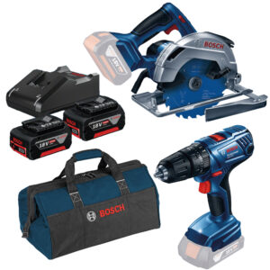 0615A001KS 0615A001KS COMBO Rotomartillo inalámbrico Bosch 06019F83E3 + Sierra circular inalámbrica Bosch 06016A22E0 + + Starter Kit 18V  0615A001k6 + Bolsa de Transporte Mediana Bosch 1619BZ0100
