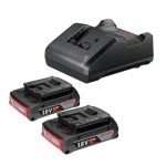 1600A02RN2 Kit Bosch de 2 Baterías 18V 2,0 Ah + Cargador GAL 18V-20 Bivolt