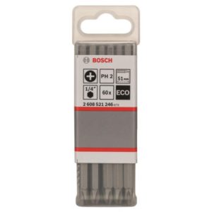 2608521246 Punta p/ atornillar Bosch Eco Extra Hard Phillips PH2 51mm 60und